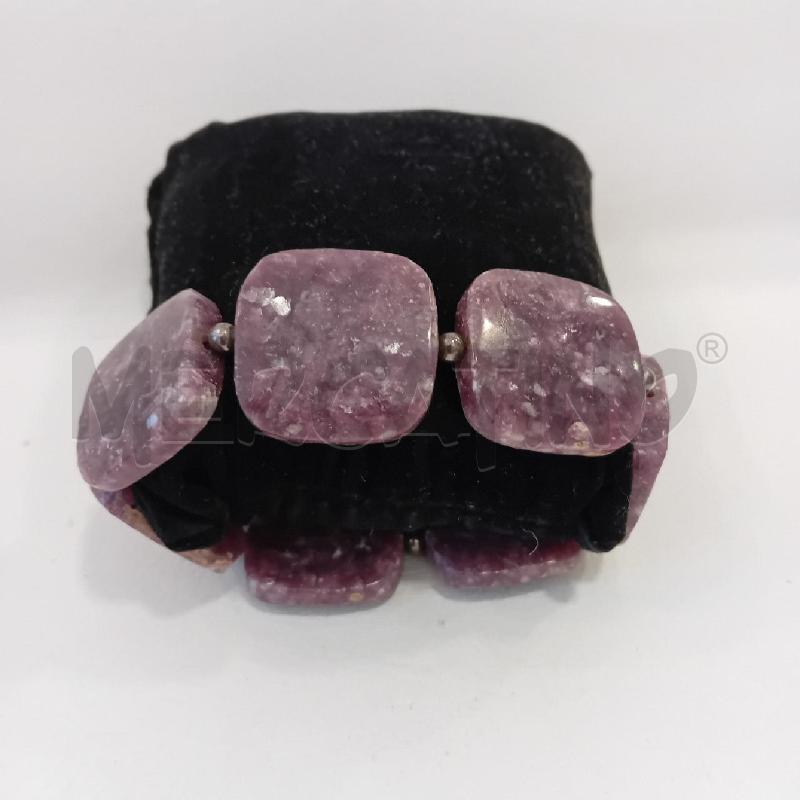 BRACCIALE PIETRE DURE LEPIDOLITE QUADRATI VIOLA | Mercatino dell'Usato Cesenatico 4