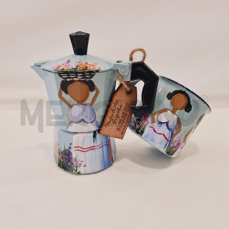 CAFFETTIERA E TAZZA DIPINTA  | Mercatino dell'Usato Cesenatico 1