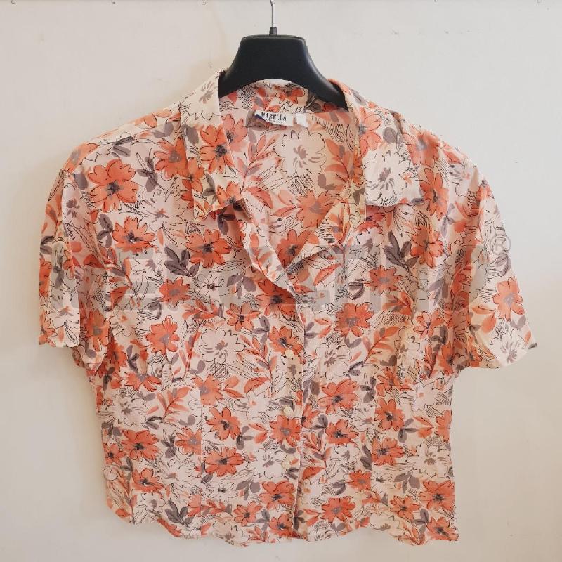 CAMICIA DONNA MARELLA FIORI SETA ROSA | Mercatino dell'Usato Cesenatico 1