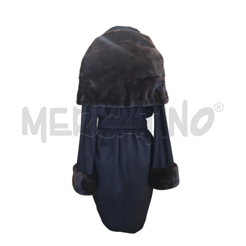 CAPPOTTO DONNA MAX MARA BLU CON CAPPA VISONE | Mercatino dell'Usato Cesenatico 2