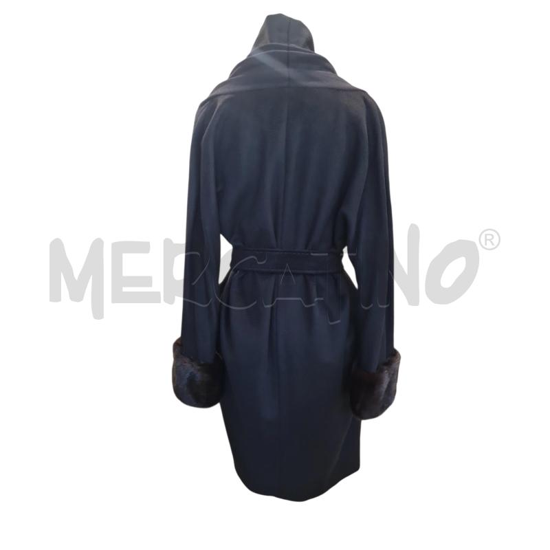 CAPPOTTO DONNA MAX MARA BLU CON CAPPA VISONE | Mercatino dell'Usato Cesenatico 4