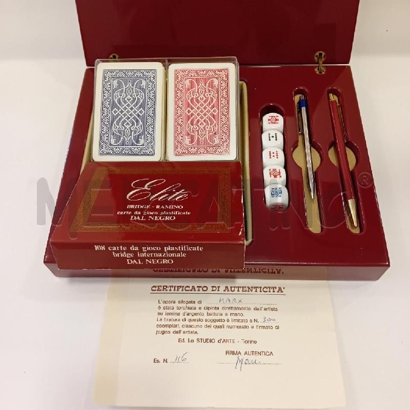 CARTE DA GIOCO ELITE CON SCATOLA BORDEAUX DAL NEGRO | Mercatino dell'Usato Cesenatico 1