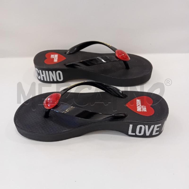CIABATTE DONNA MOSCHINO NERE CUORE ROSSO | Mercatino dell'Usato Cesenatico 3