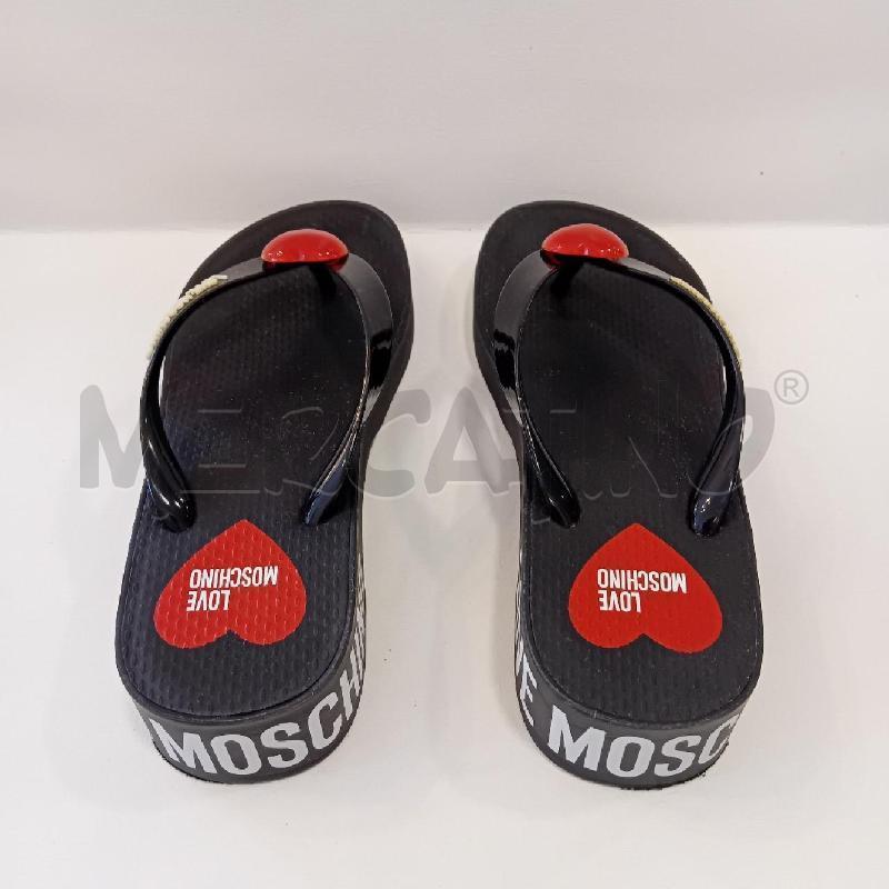 CIABATTE DONNA MOSCHINO NERE CUORE ROSSO | Mercatino dell'Usato Cesenatico 5