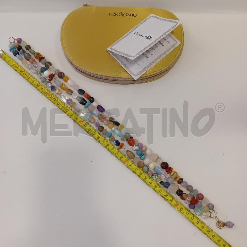 COLLANA 3 FILI BERILLO NATURALE+SMERALDO+CHIUSURA A | Mercatino dell'Usato Cesenatico 3
