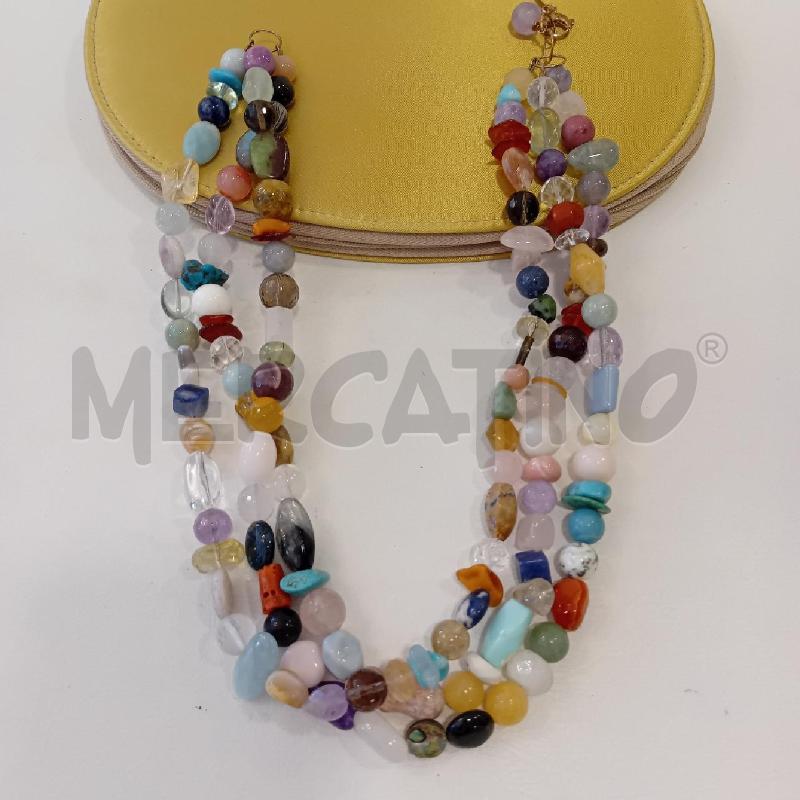 COLLANA 3 FILI BERILLO NATURALE+SMERALDO+CHIUSURA A | Mercatino dell'Usato Cesenatico 4