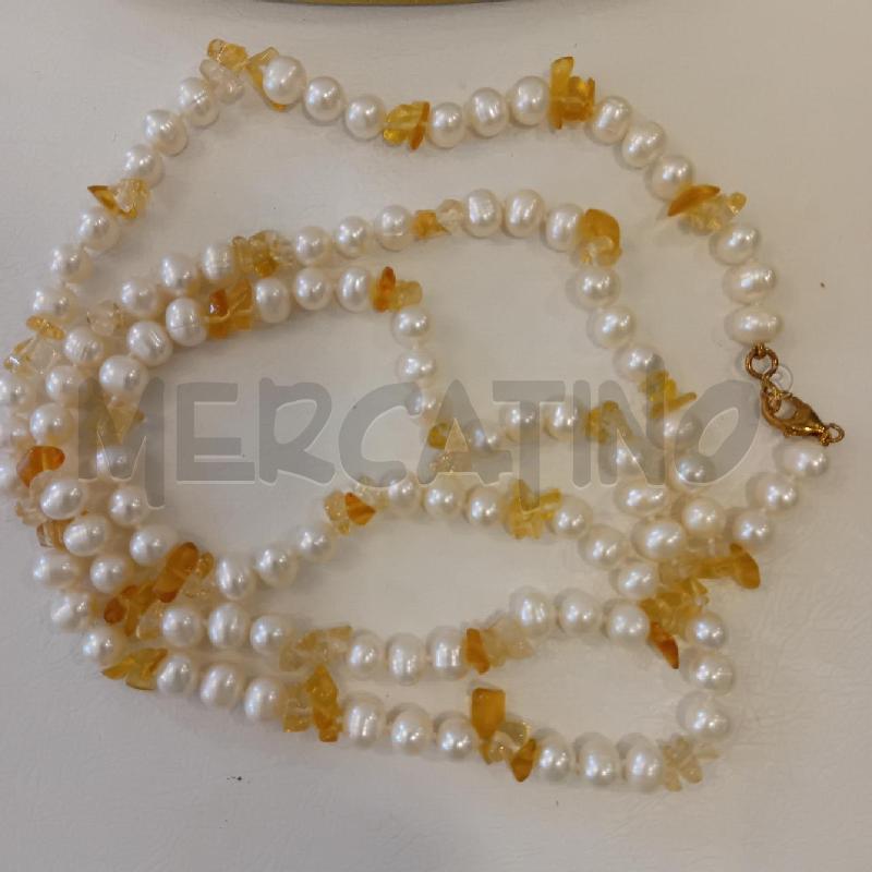 COLLANA PERLE COLTIVATA E QUARZO CITRINO | Mercatino dell'Usato Cesenatico 2
