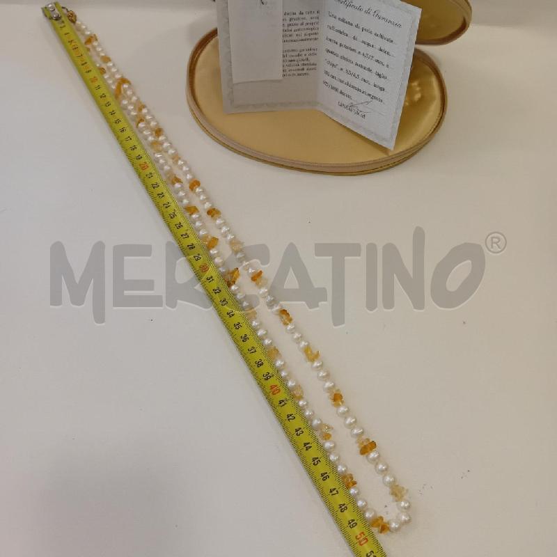 COLLANA PERLE COLTIVATA E QUARZO CITRINO | Mercatino dell'Usato Cesenatico 3