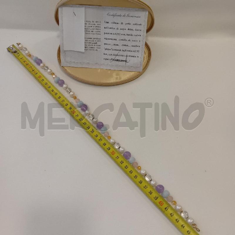 COLLANA PERLE COLTIVATE BERILLO CRISTALLO E QUARZO CHIUSURA A | Mercatino dell'Usato Cesenatico 3
