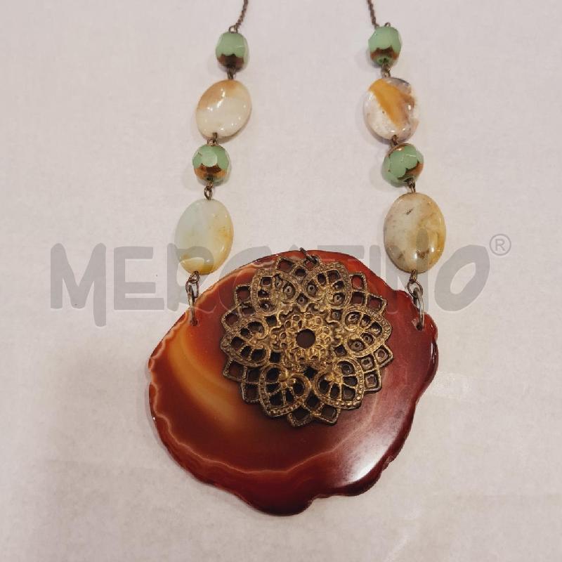 COLLANA PIETRA DURA  AGATA AVVENTURINA  | Mercatino dell'Usato Cesenatico 3