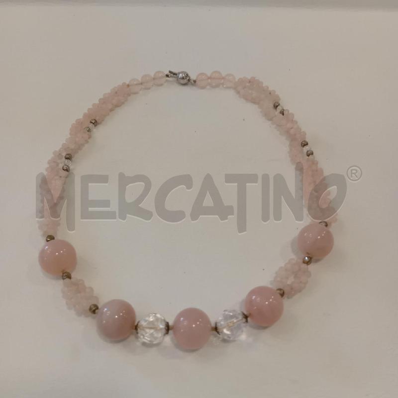 COLLANA QUARZO ROSA E CRISTALLO CHIUSURA A | Mercatino dell'Usato Cesenatico 2
