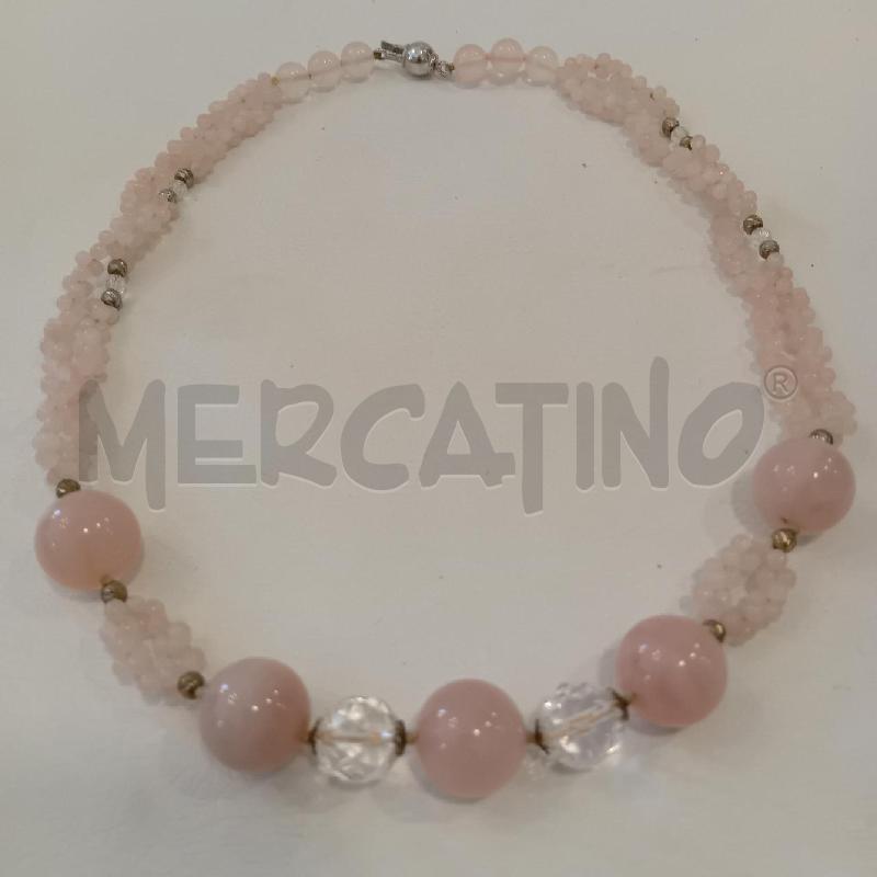 COLLANA QUARZO ROSA E CRISTALLO CHIUSURA A | Mercatino dell'Usato Cesenatico 3