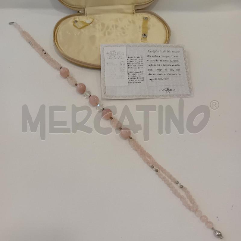 COLLANA QUARZO ROSA E CRISTALLO CHIUSURA A | Mercatino dell'Usato Cesenatico 4