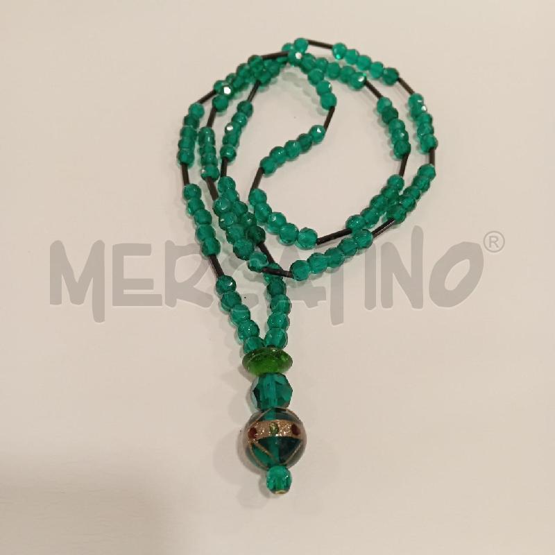 COLLANA VETRO VERDE+NERO +CIONDOLO | Mercatino dell'Usato Cesenatico 4