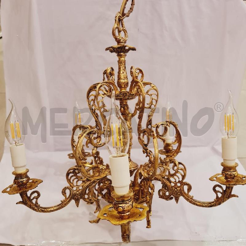 LAMPADARIO OTTONE 5 LUCI  | Mercatino dell'Usato Cesenatico 1