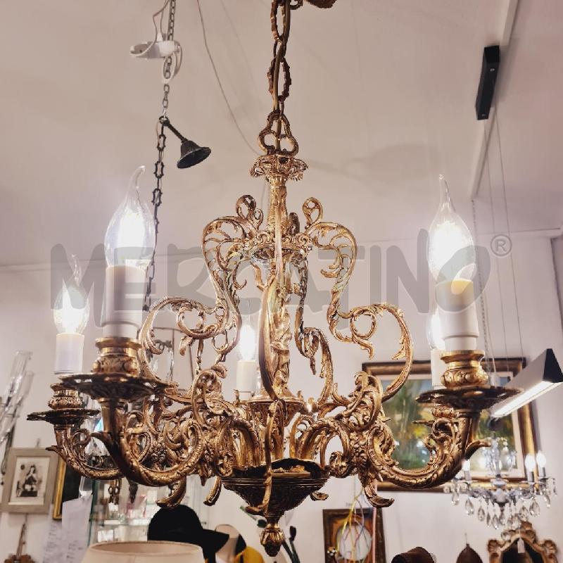 LAMPADARIO OTTONE 5 LUCI  | Mercatino dell'Usato Cesenatico 4