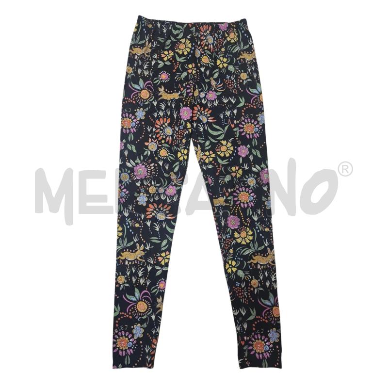 LEGGINGS DONNA DOUBLE J NERO FIORI | Mercatino dell'Usato Cesenatico 1