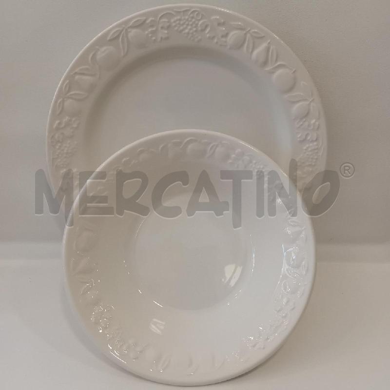 PIATTO X2 DA PORTATA+ INSALATIERA BIANCO QUADRIFOGLIO | Mercatino dell'Usato Cesenatico 2
