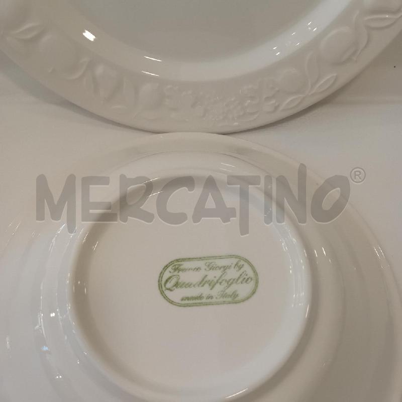 PIATTO X2 DA PORTATA+ INSALATIERA BIANCO QUADRIFOGLIO | Mercatino dell'Usato Cesenatico 3
