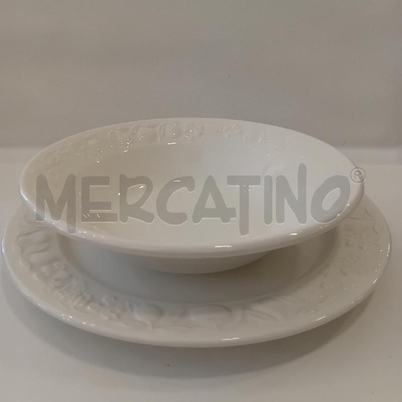 PIATTO X2 DA PORTATA+ INSALATIERA BIANCO QUADRIFOGLIO | Mercatino dell'Usato Cesenatico 4
