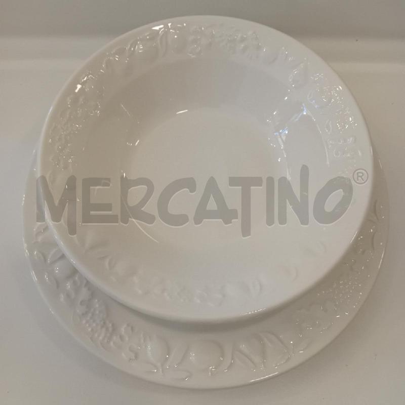PIATTO X2 DA PORTATA+ INSALATIERA BIANCO QUADRIFOGLIO | Mercatino dell'Usato Cesenatico 5