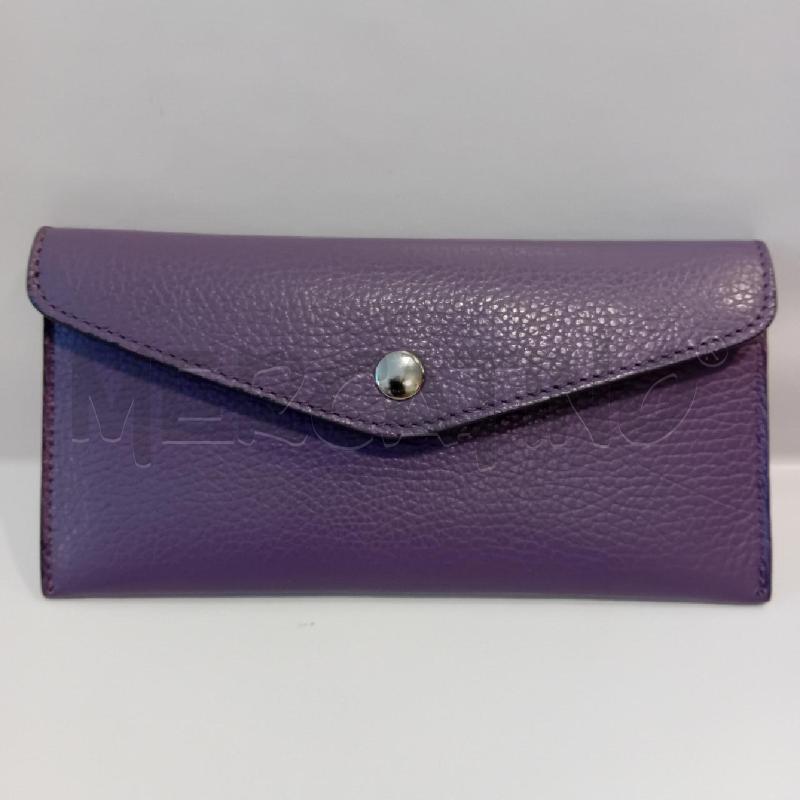 PORTA FOGLIO PELLE  VIOLA INTERNO ARANCIONE | Mercatino dell'Usato Cesenatico 1