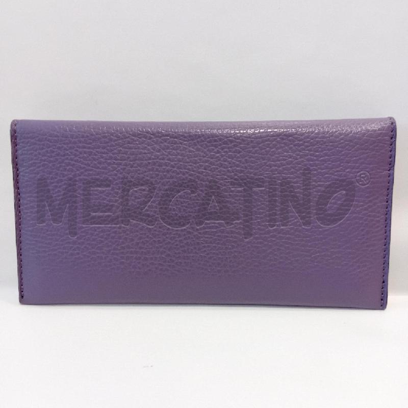 PORTA FOGLIO PELLE  VIOLA INTERNO ARANCIONE | Mercatino dell'Usato Cesenatico 2