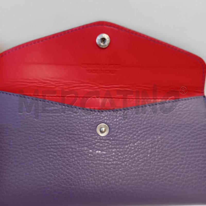 PORTA FOGLIO PELLE  VIOLA INTERNO ARANCIONE | Mercatino dell'Usato Cesenatico 5