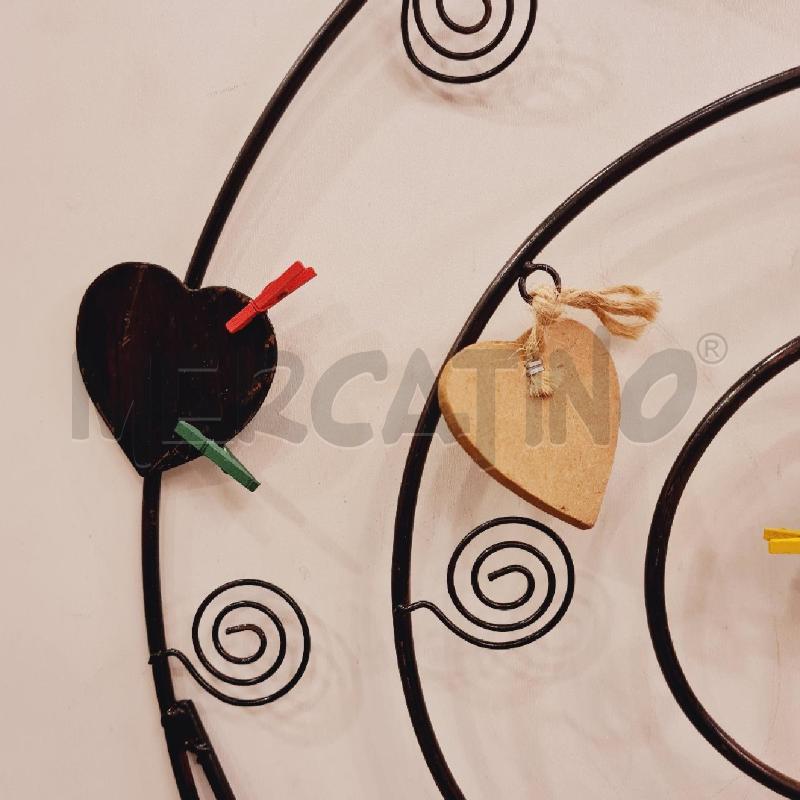 PORTA FOTO  SPIRALE METALLO E CUORI  LEGNO | Mercatino dell'Usato Cesenatico 3