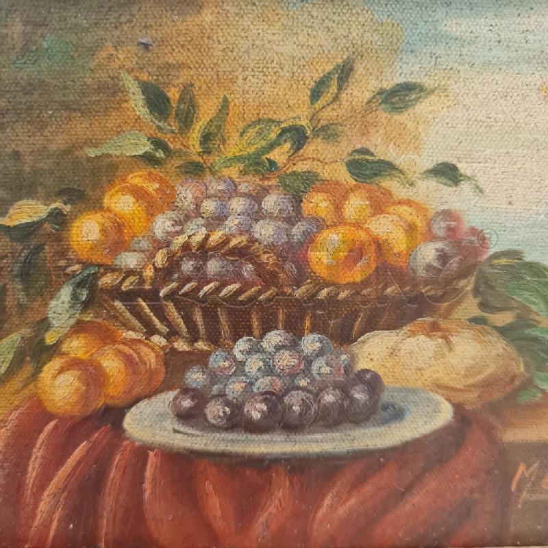 QUADRETTO DIPINTO TAVOLO CON FRUTTIERA | Mercatino dell'Usato Cesenatico 2