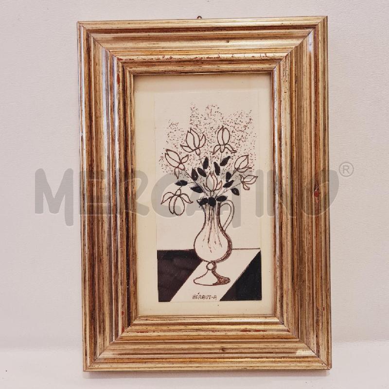 QUADRETTO HERAUT-A DISEGNO VASO FIORI  | Mercatino dell'Usato Cesenatico 1