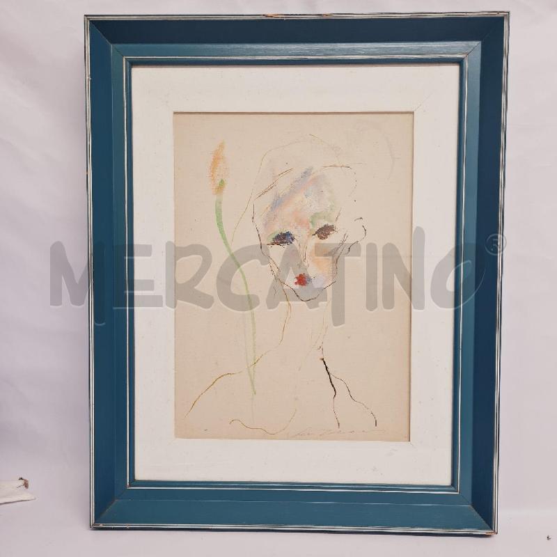 QUADRO TRECCANI OLIO SU TELA FANCIULLA E ROSA | Mercatino dell'Usato Cesenatico 1
