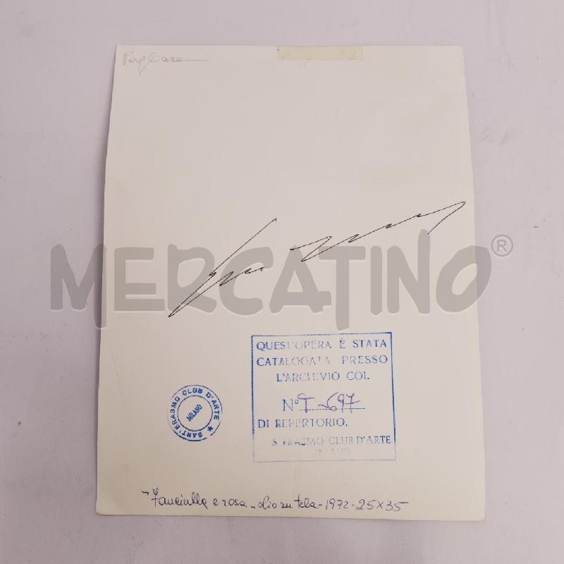 QUADRO TRECCANI OLIO SU TELA FANCIULLA E ROSA | Mercatino dell'Usato Cesenatico 5