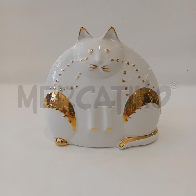 SALVADANAIO GATTO CERAMICA DORATO | Mercatino dell'Usato Cesenatico 1