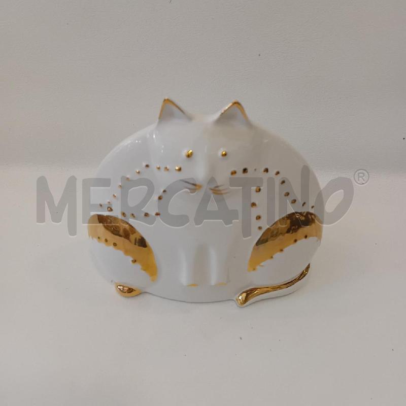 SALVADANAIO GATTO CERAMICA DORATO | Mercatino dell'Usato Cesenatico 4