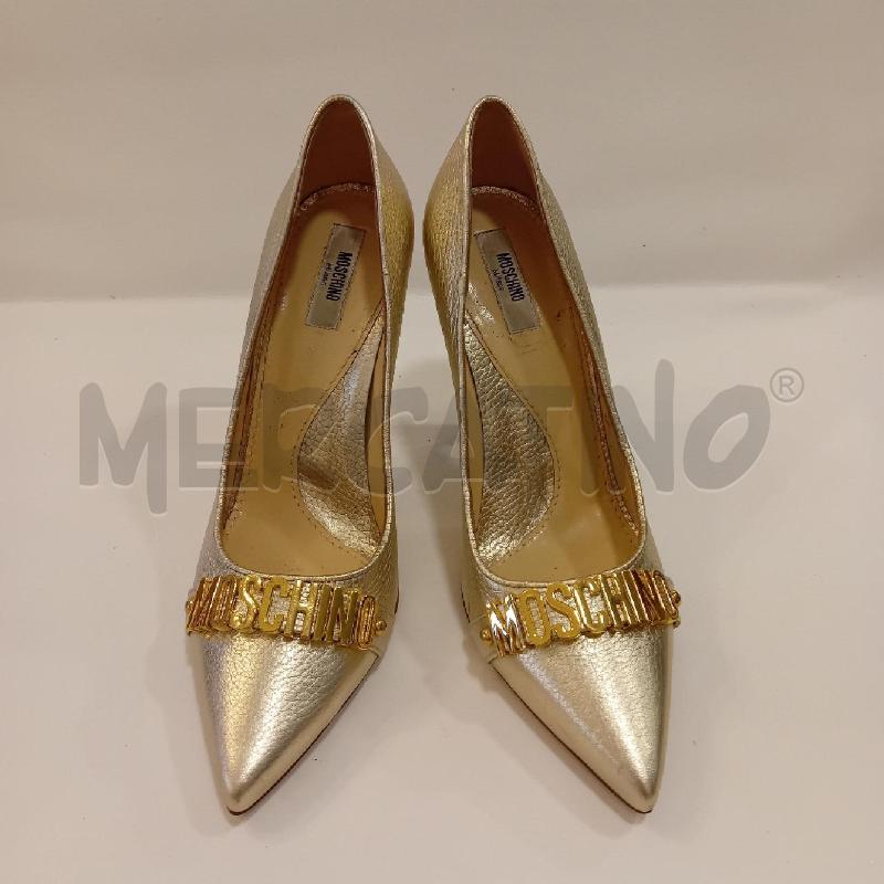 SCARPE DONNA MOSCHINO DORATE SCRITTA | Mercatino dell'Usato Cesenatico 2