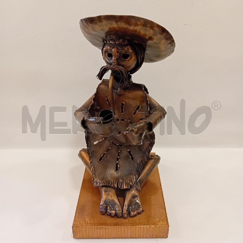 SCULTURA RAME UOMO CON PIPA  | Mercatino dell'Usato Cesenatico 1