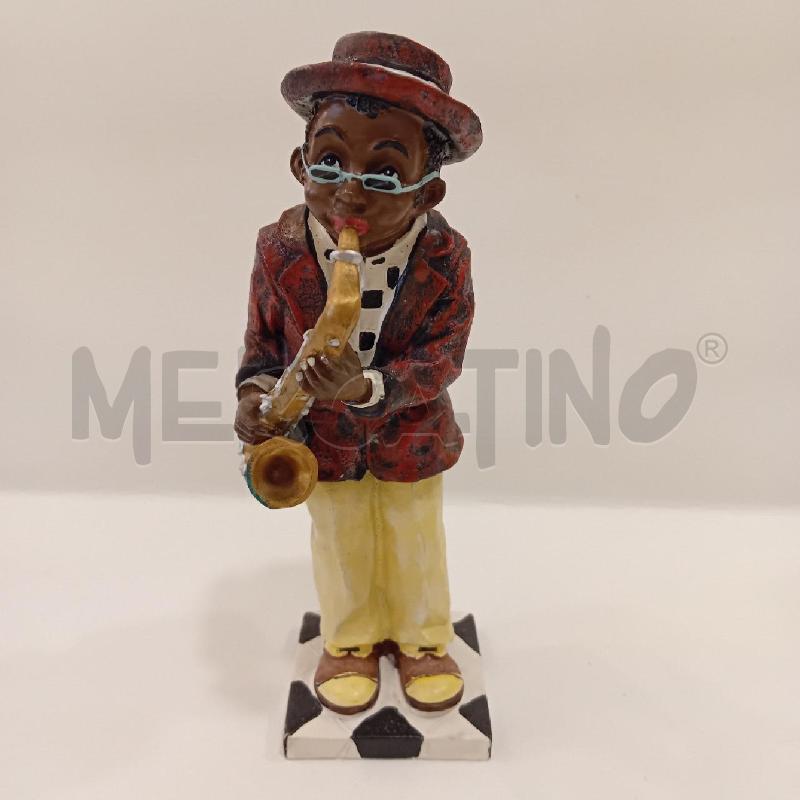STATUINA SUONATORE SAX RESINA | Mercatino dell'Usato Cesenatico 1
