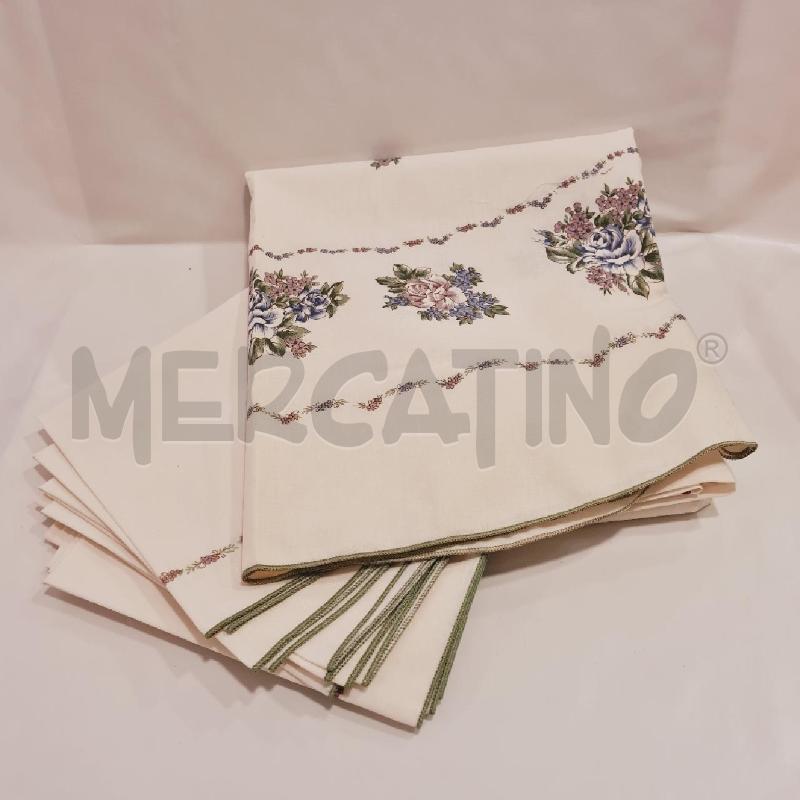 TOVAGLIA OVALE  12 TOVAGLIOLI PANNA FIORI | Mercatino dell'Usato Cesenatico 1