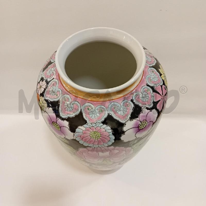 VASO CINESE BASE NERA FIORI  | Mercatino dell'Usato Cesenatico 2