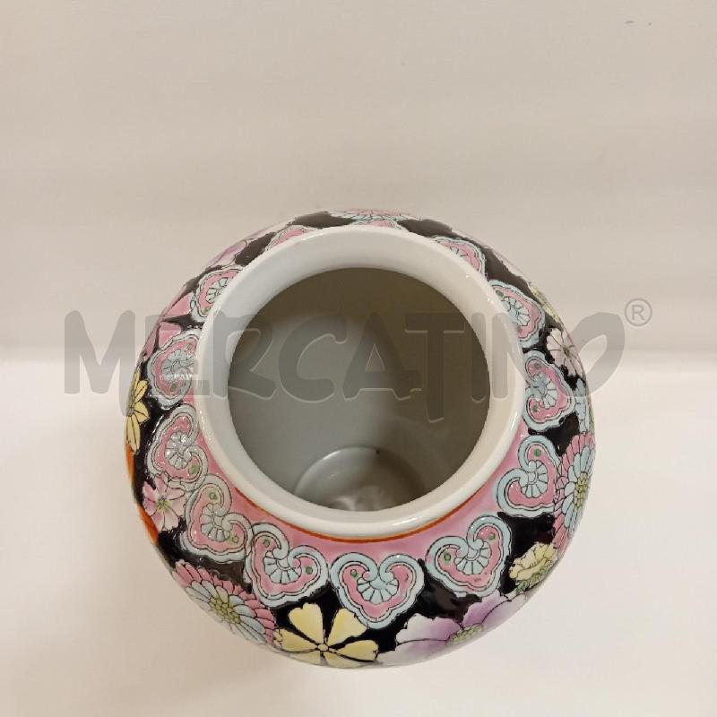 VASO CINESE BASE NERA FIORI  | Mercatino dell'Usato Cesenatico 4