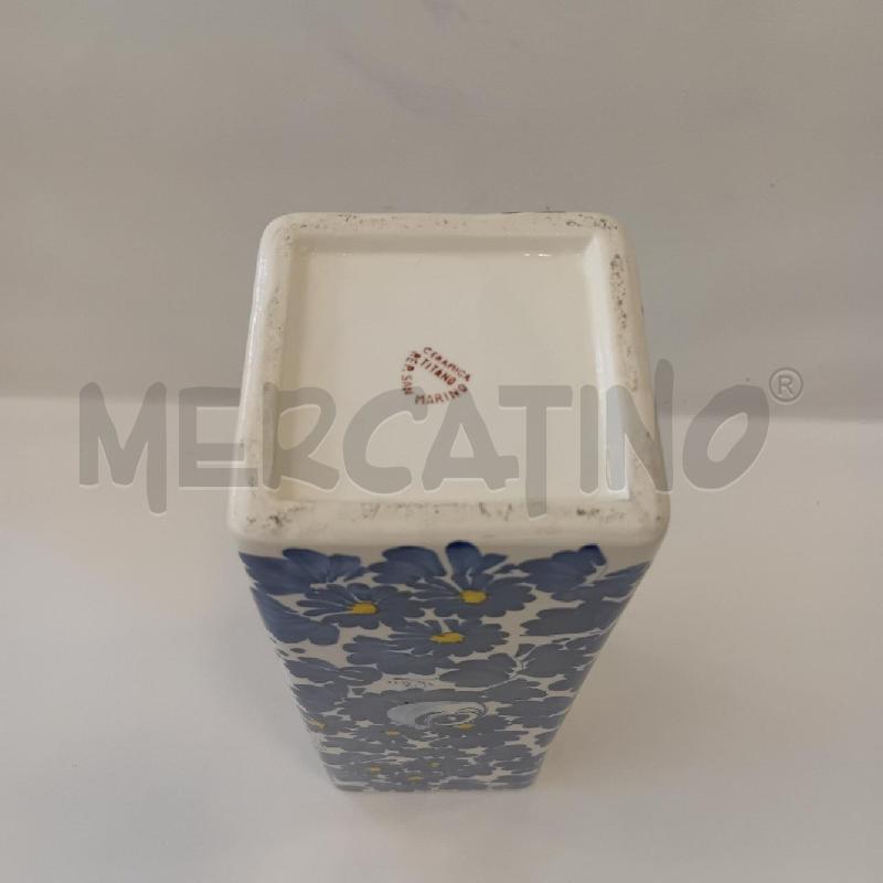 VASO RETTANGOLARE CERAMICA TITANO FIORI BLU | Mercatino dell'Usato Cesenatico 4