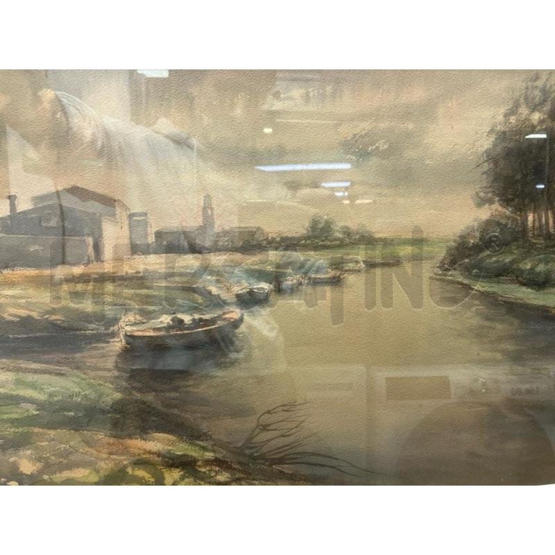 ACQUARELLO LAGUNA VENETA CARLO CAPANNI | Mercatino dell'Usato Roma garbatella 2