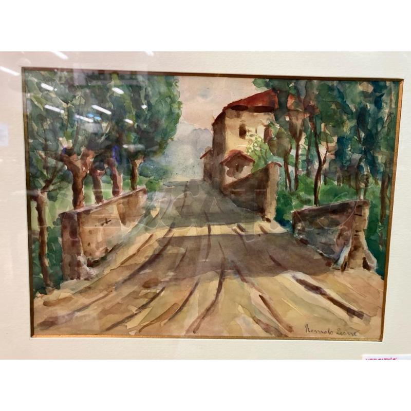 ACQUARELLO PAESAGGIO ROMOLO LEONE | Mercatino dell'Usato Roma garbatella 2