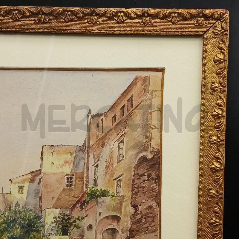 ACQUARELLO SCORCIO PAESE | Mercatino dell'Usato Roma garbatella 4