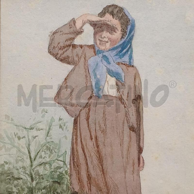 ACQUERELLO PETRI CATERINA BAMBINA AL SOLE | Mercatino dell'Usato Roma garbatella 2