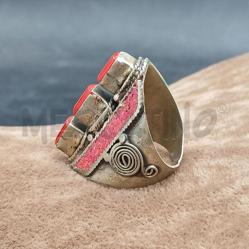 ANELLO ARG* ETNICO DET ROSSO | Mercatino dell'Usato Roma garbatella 2