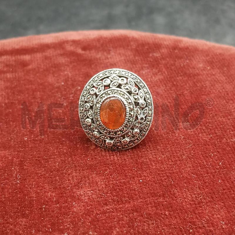 ANELLO ARG* PIETRA MARRONE | Mercatino dell'Usato Roma garbatella 1