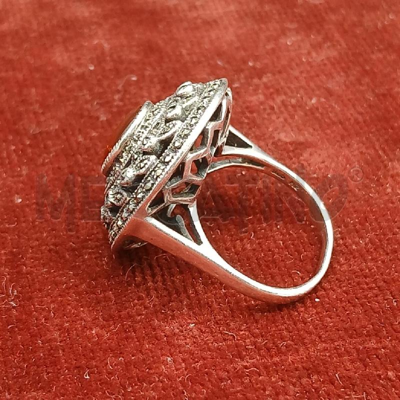 ANELLO ARG* PIETRA MARRONE | Mercatino dell'Usato Roma garbatella 2