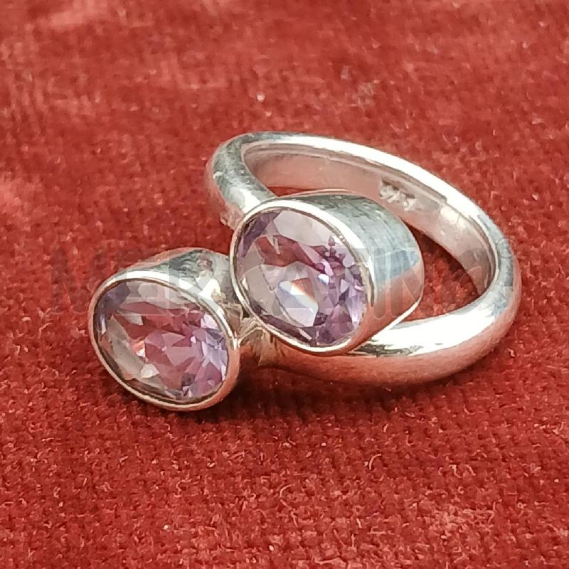 ANELLO ARG 2 PIETRE LILLA | Mercatino dell'Usato Roma garbatella 1